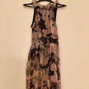 Dolce & Gabanna  Black & Pink Tea Length Dress
